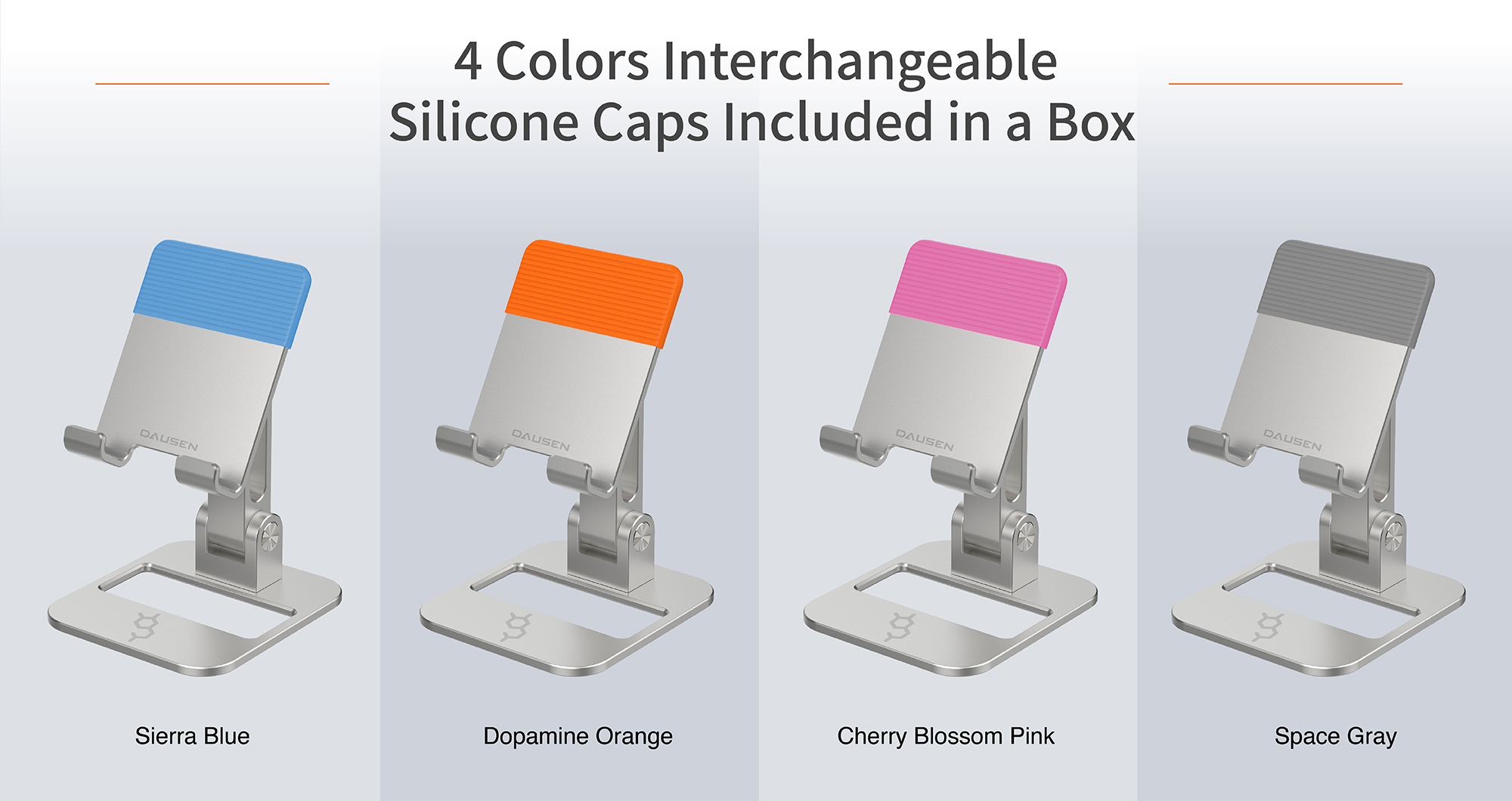 4 Colors Interchangeable Silicone Caps Included in a Box